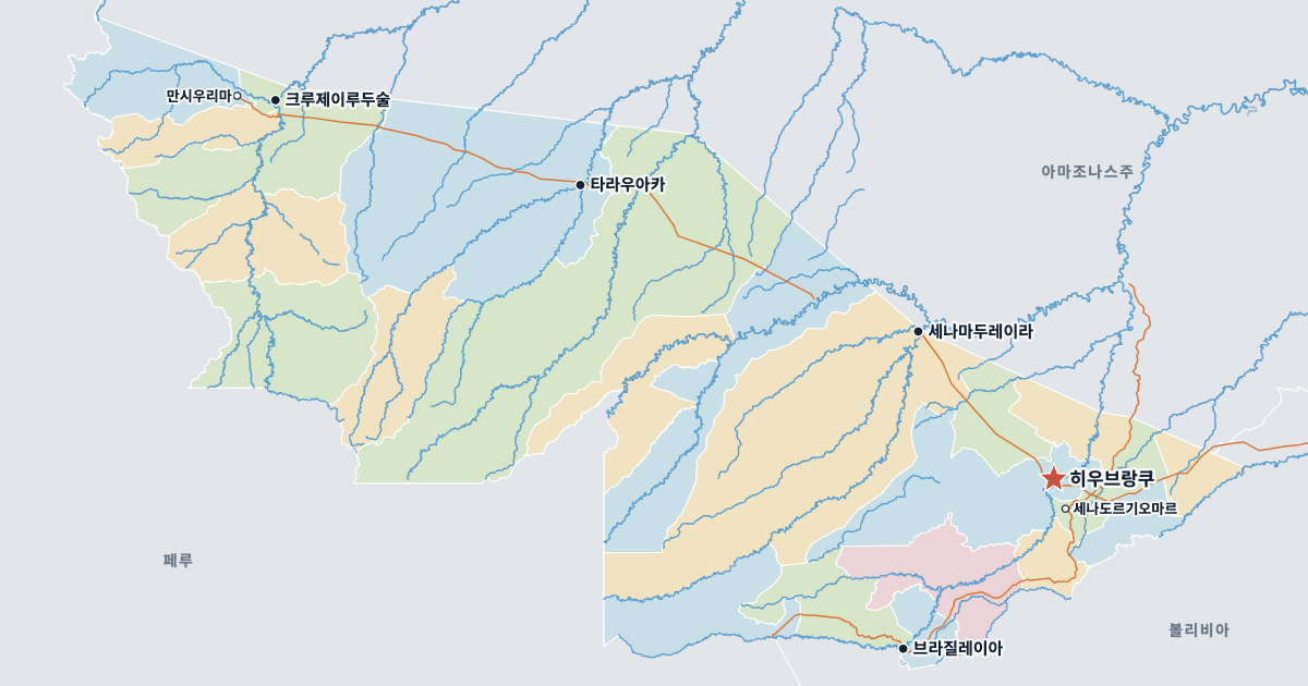 아크리주 지도(주요 도시 포함)