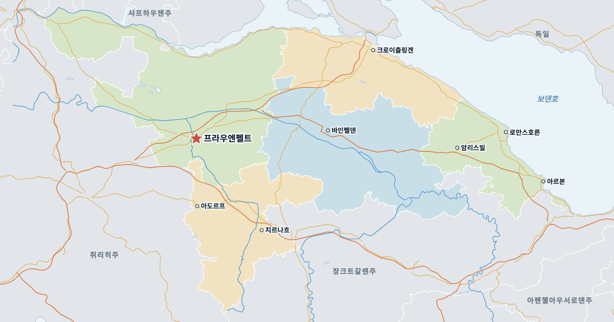 투르가우주 지도(주요 도시 포함)