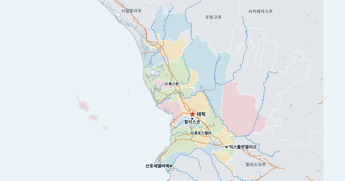 나야리트주 지도(주요 도시 포함)