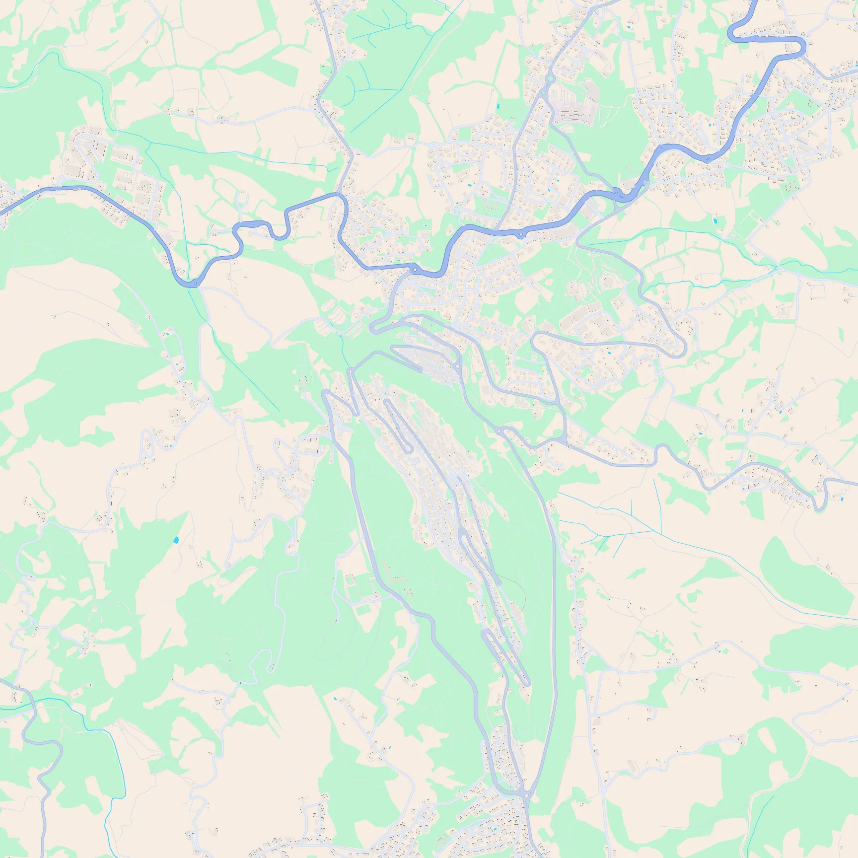 Unlabeled street map of City of San Marino, San Marino