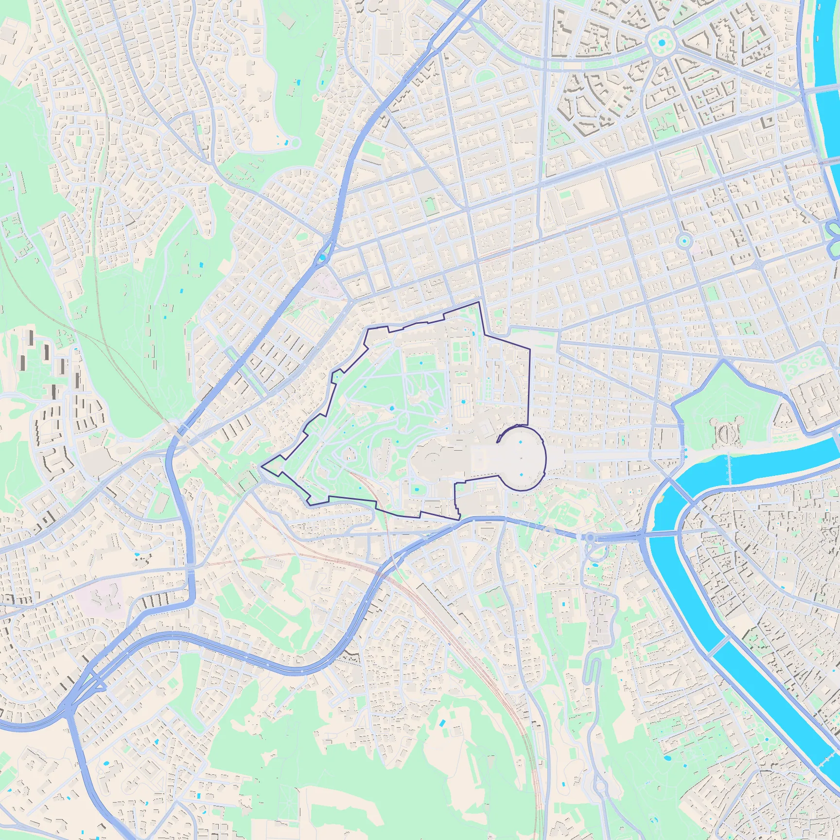 Unlabeled street map of Vatican City, Vatican City