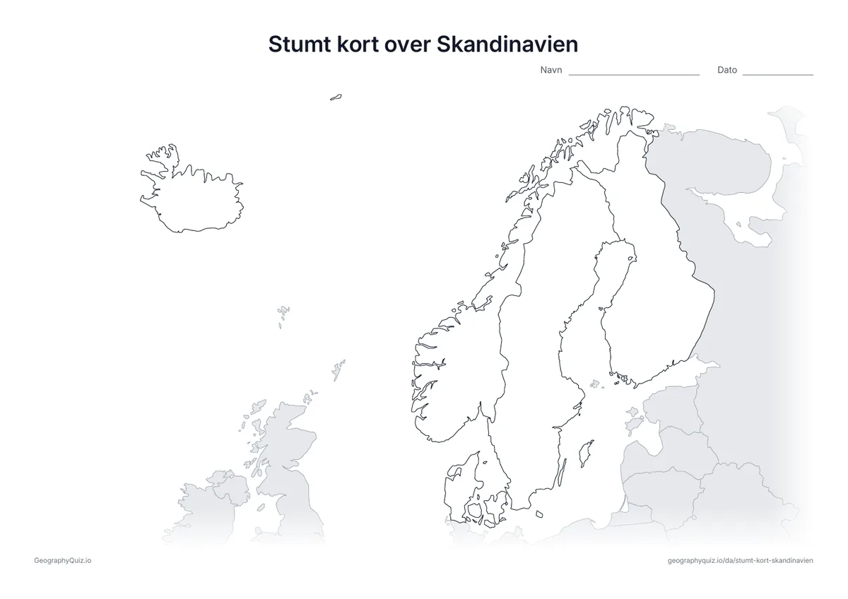 Forhåndsvisning af arbejdsarket: stumt kort – Skandinavien