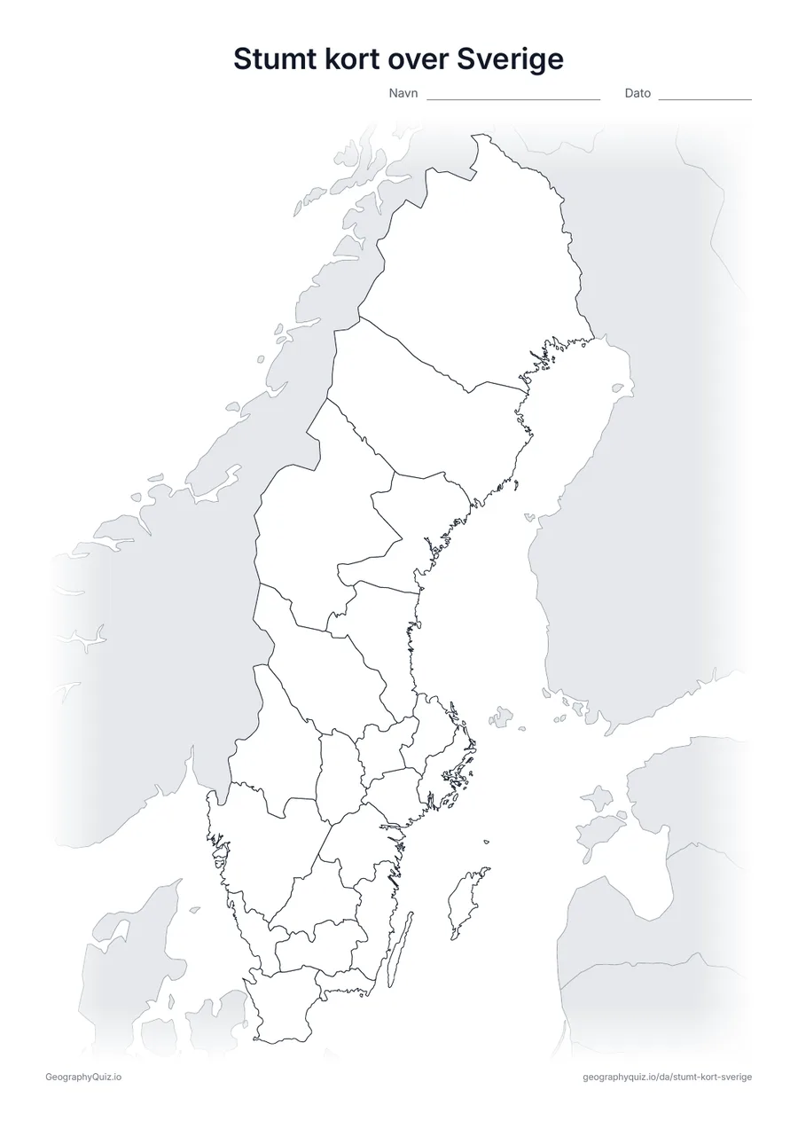 Forhåndsvisning af arbejdsarket: stumt kort – Sverige