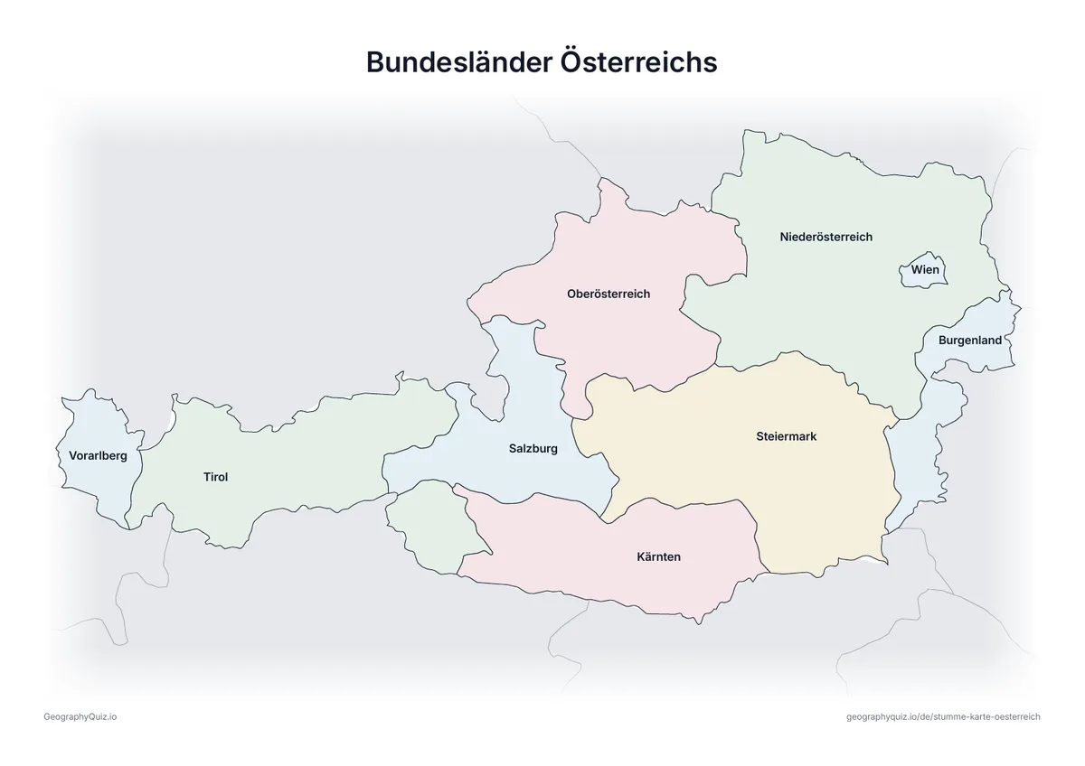 Vorschau des Arbeitsblatts „Bundesländer Österreichs“ zum Ausdrucken