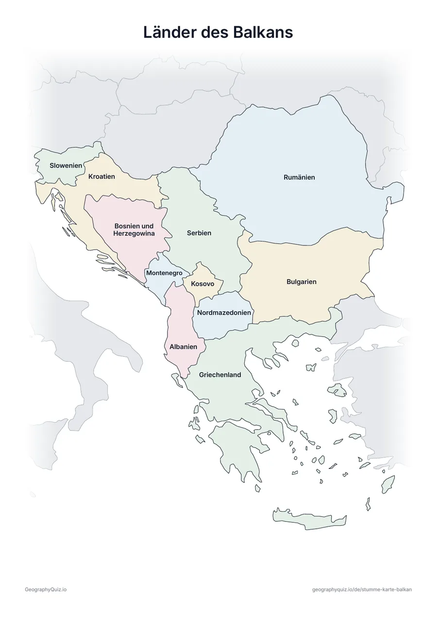 Vorschau des Arbeitsblatts „Länder des Balkans“ zum Ausdrucken