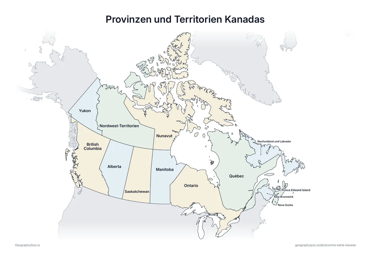 Vorschau des Arbeitsblatts „Provinzen und Territorien Kanadas“ zum Ausdrucken
