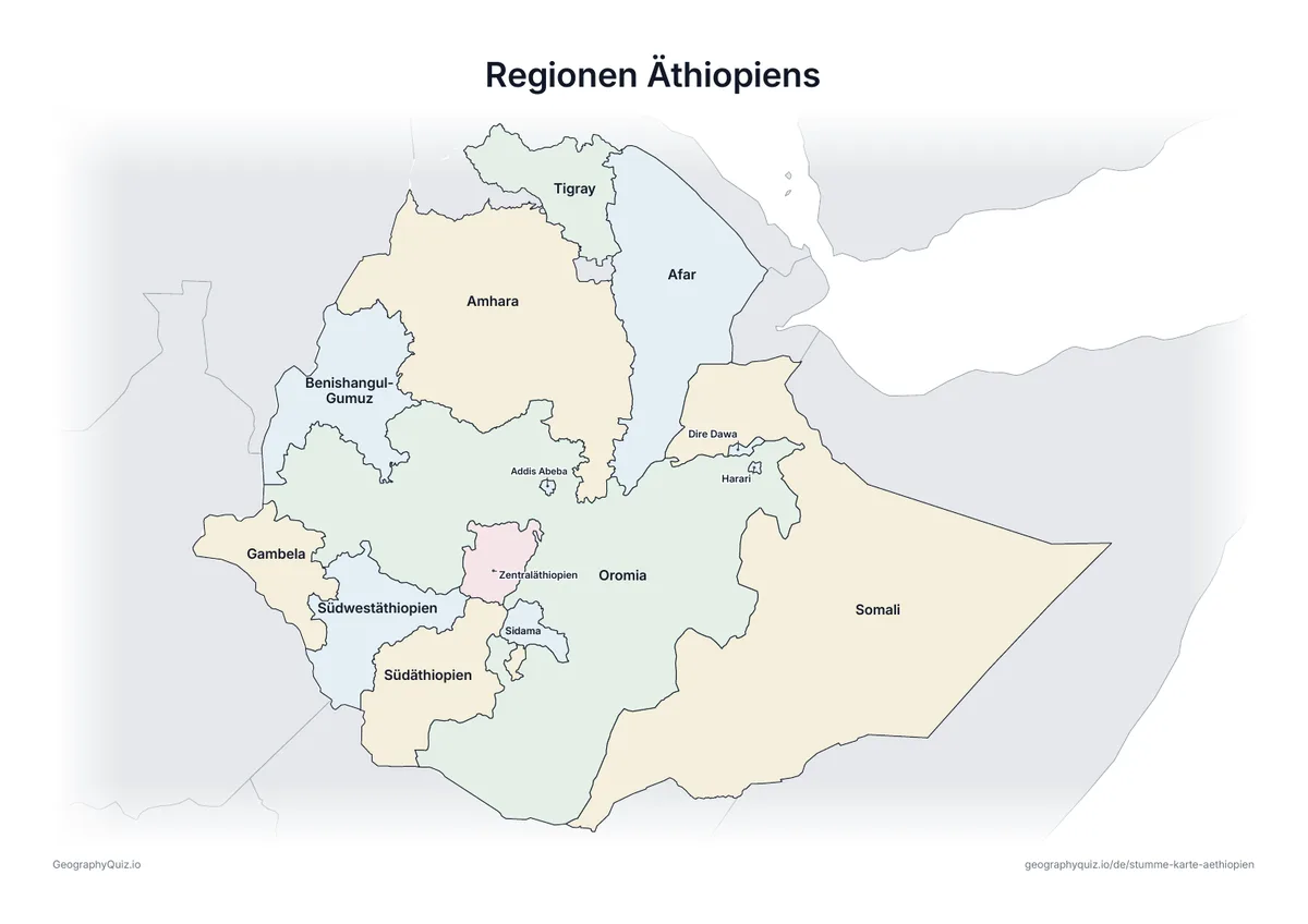 Vorschau des Arbeitsblatts „Regionen Äthiopiens“ zum Ausdrucken