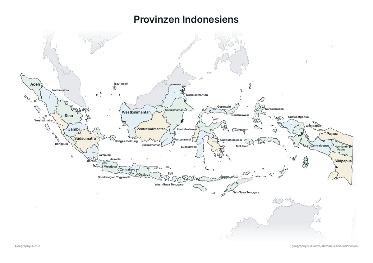 Vorschau des Arbeitsblatts „Provinzen Indonesiens“ zum Ausdrucken