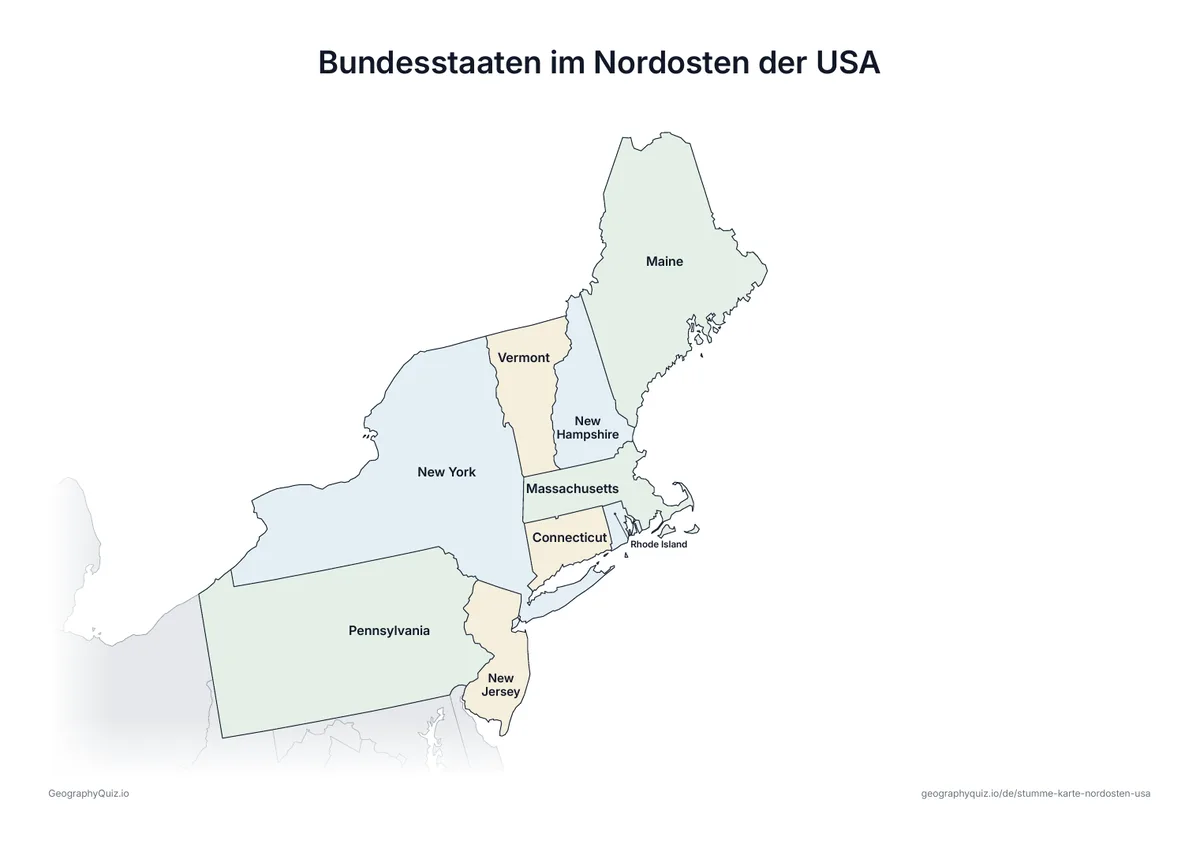 Vorschau des Arbeitsblatts „Bundesstaaten im Nordosten der USA“ zum Ausdrucken