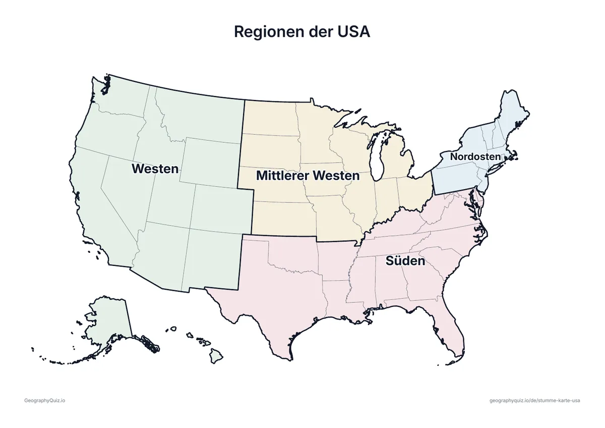 Vorschau des Arbeitsblatts „Regionen der USA“ zum Ausdrucken