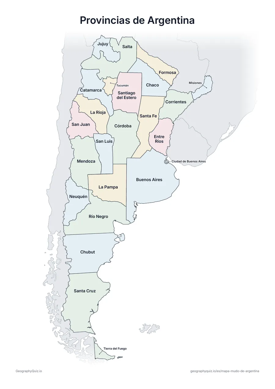 Vista previa de la ficha para imprimir «Provincias de Argentina»