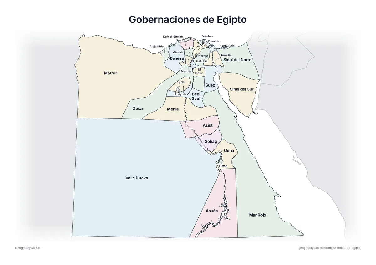 Vista previa de la ficha para imprimir «Gobernaciones de Egipto»