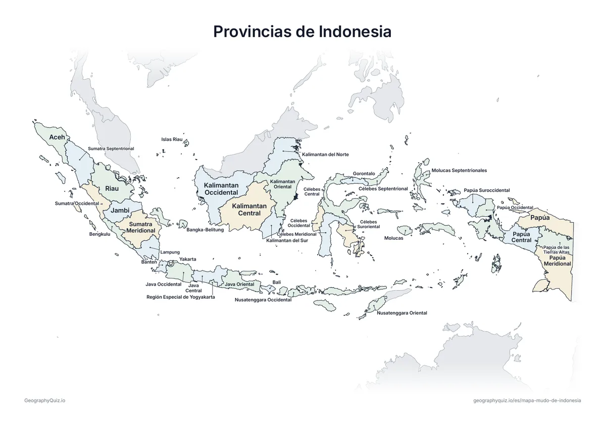 Vista previa de la ficha para imprimir «Provincias de Indonesia»