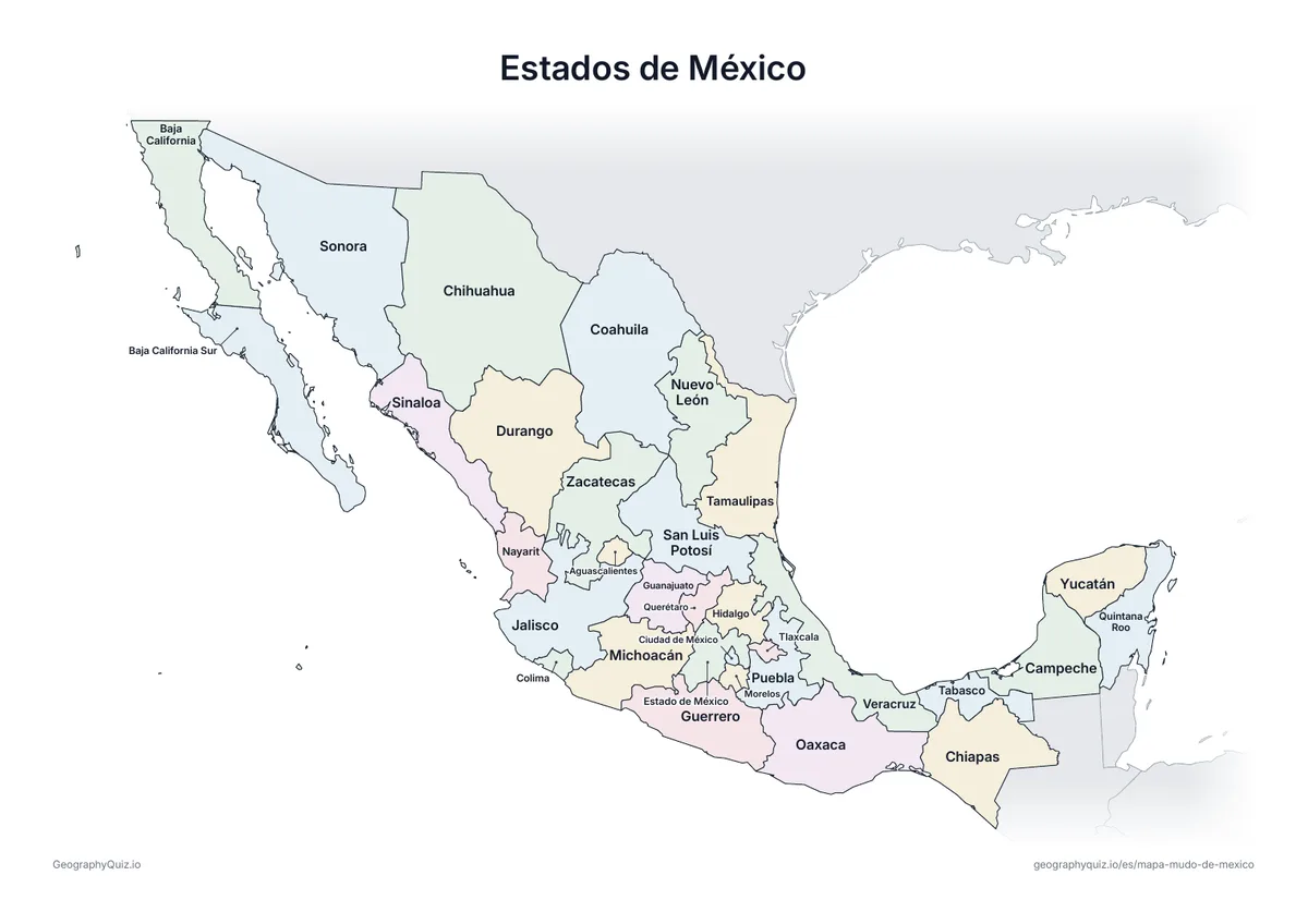 Vista previa de la ficha para imprimir «Estados de México»