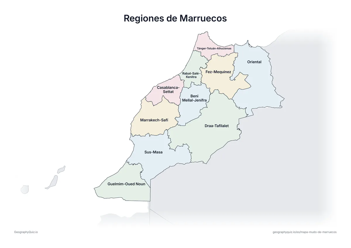 Vista previa de la ficha para imprimir «Regiones de Marruecos»