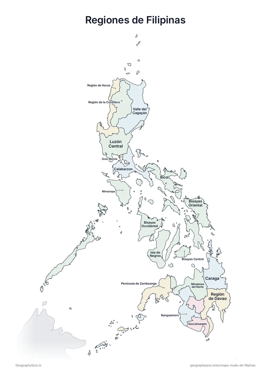 Vista previa de la ficha para imprimir «Regiones de Filipinas»