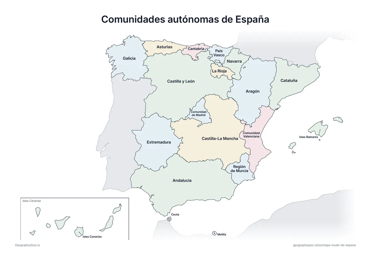 Vista previa de la ficha para imprimir «Comunidades autónomas de España»