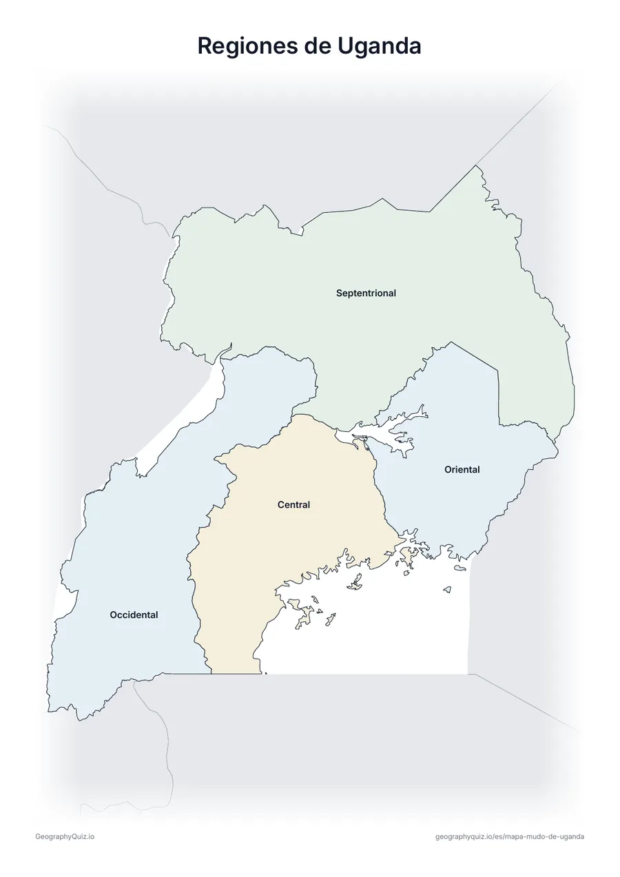 Vista previa de la ficha para imprimir «Regiones de Uganda»