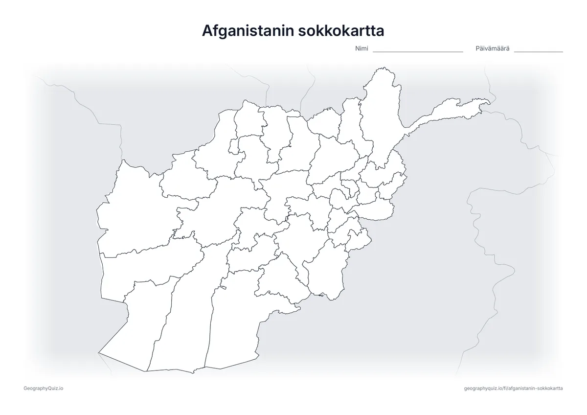 Esikatselu: sokkokartta – Afganistan