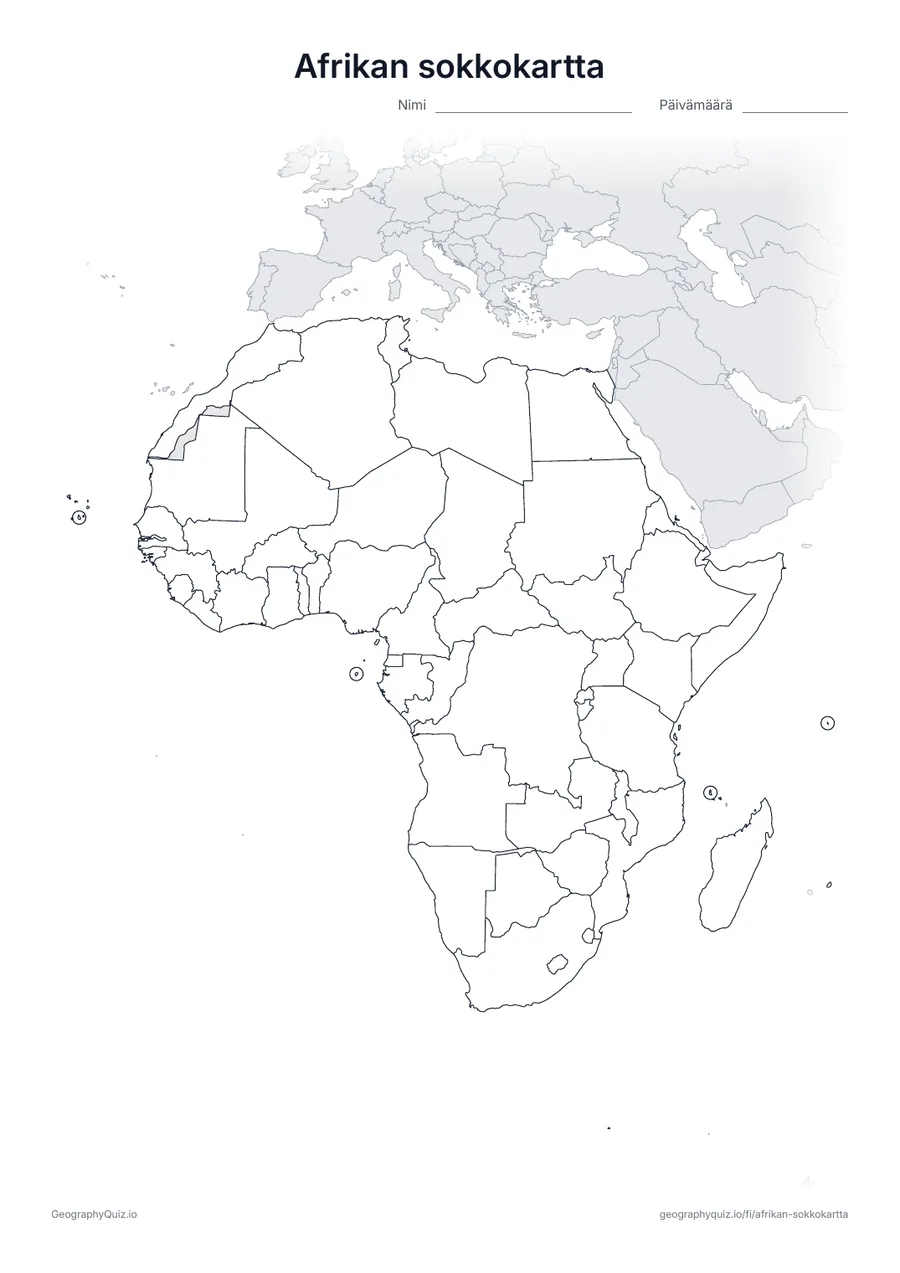 Esikatselu: sokkokartta – Afrikka
