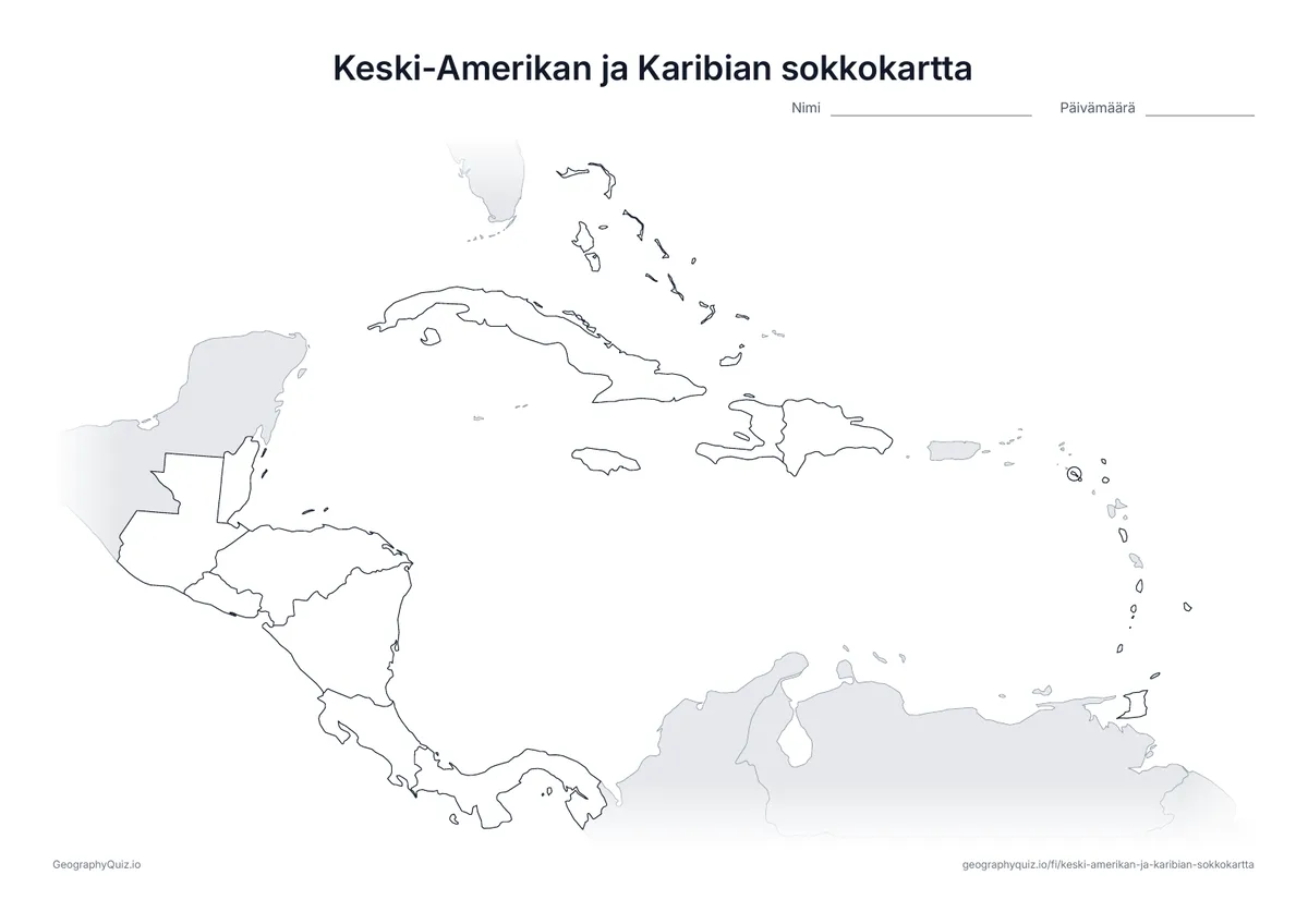 Esikatselu: sokkokartta – Keski-Amerikka ja Karibia