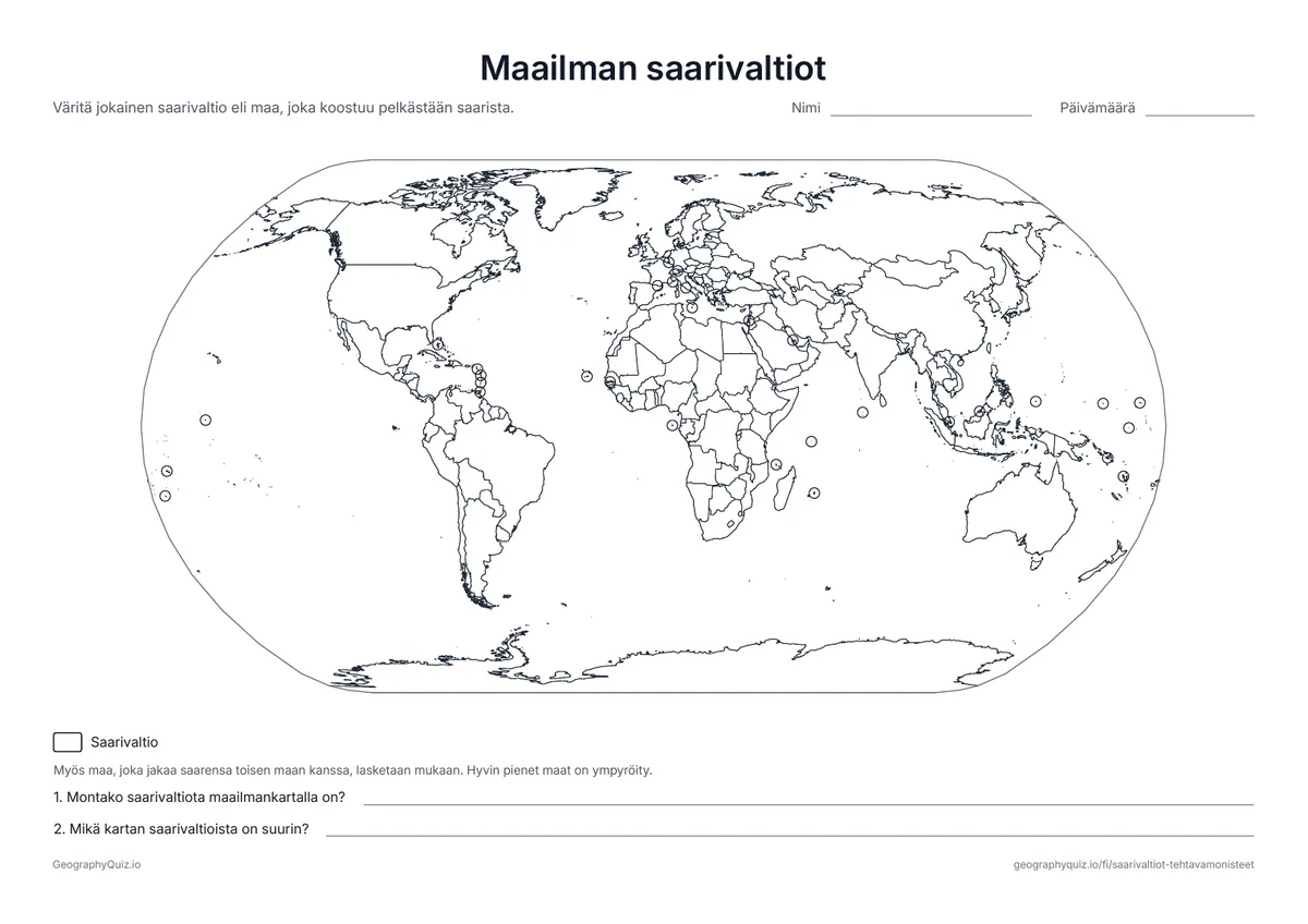 Esikatselu: sokkokartta – Saarivaltiot