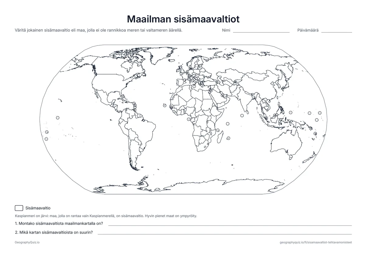 Esikatselu: sokkokartta – Sisämaavaltiot