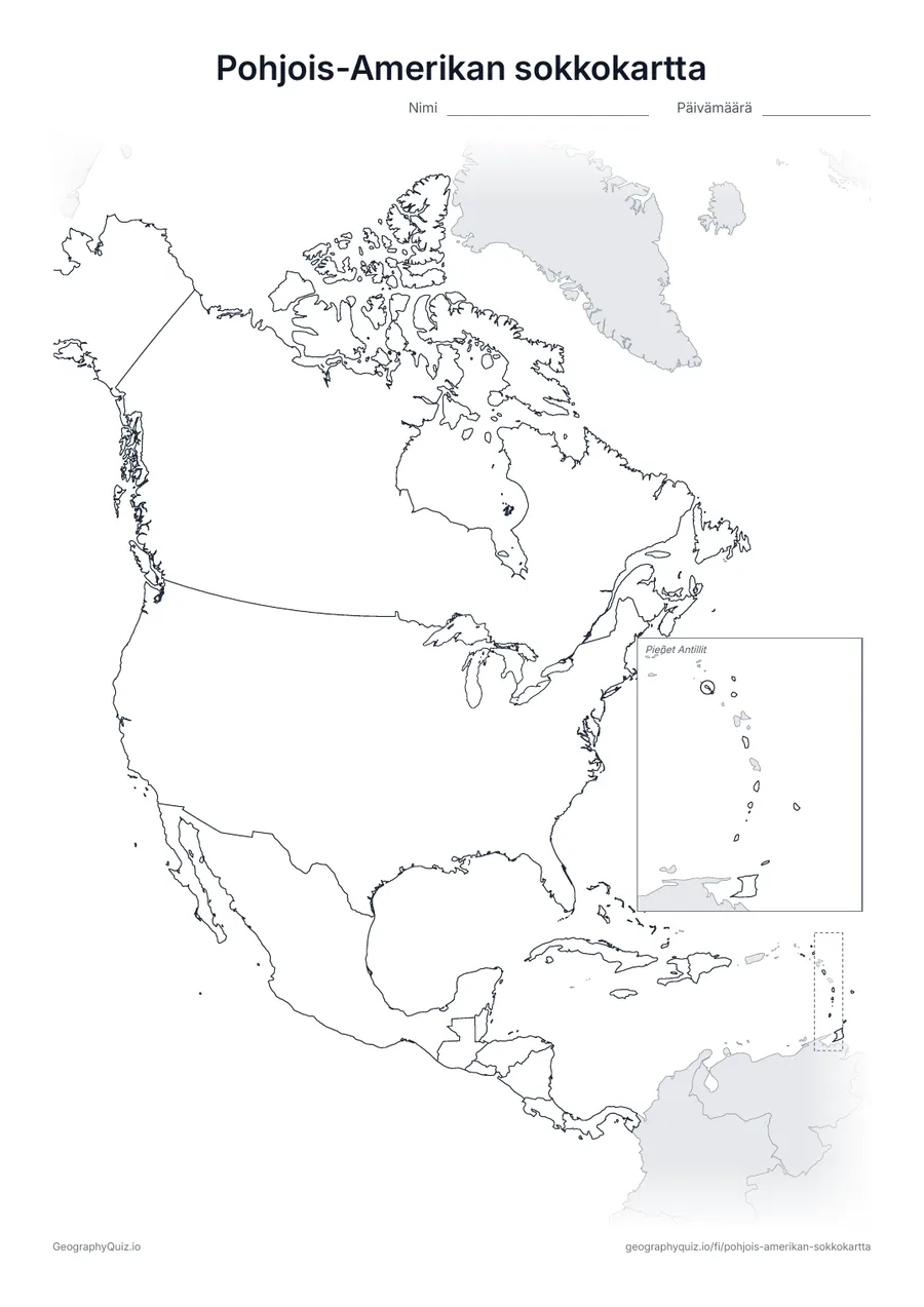 Esikatselu: sokkokartta – Pohjois-Amerikka