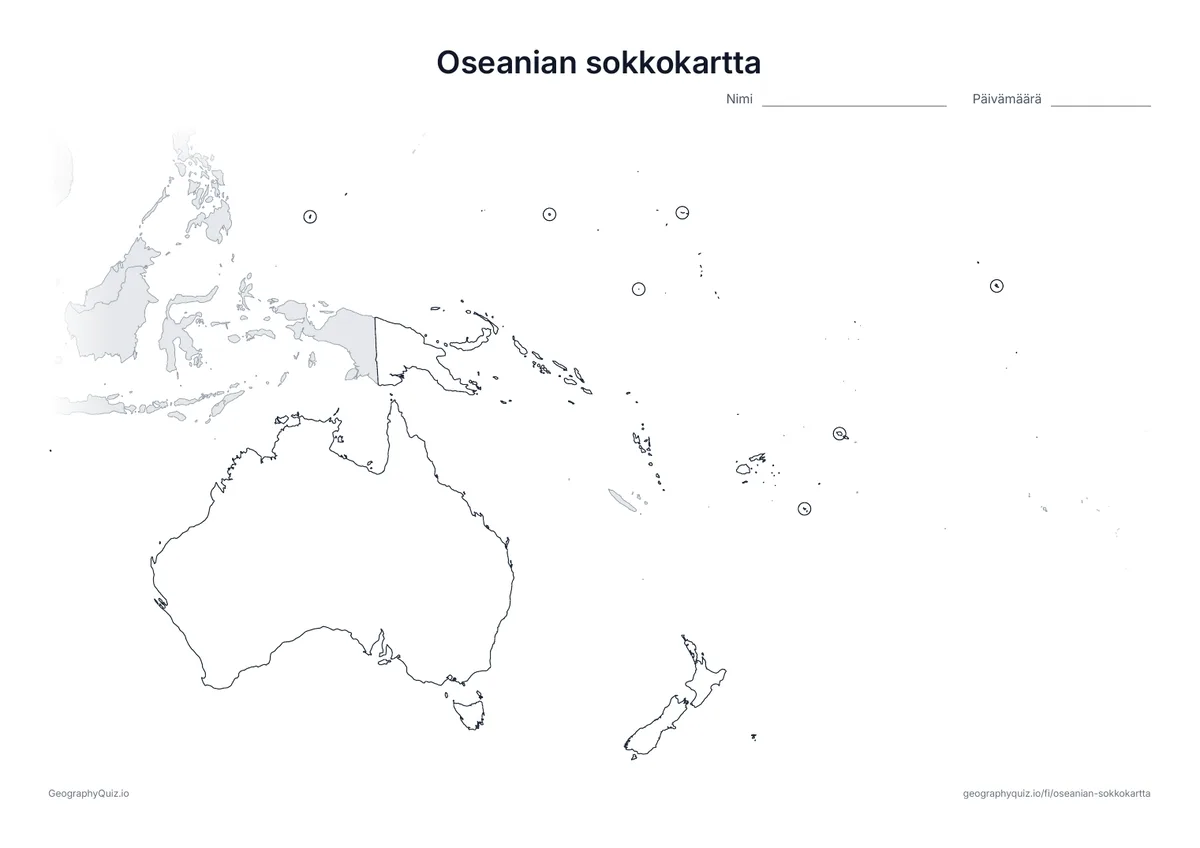 Esikatselu: sokkokartta – Oseania
