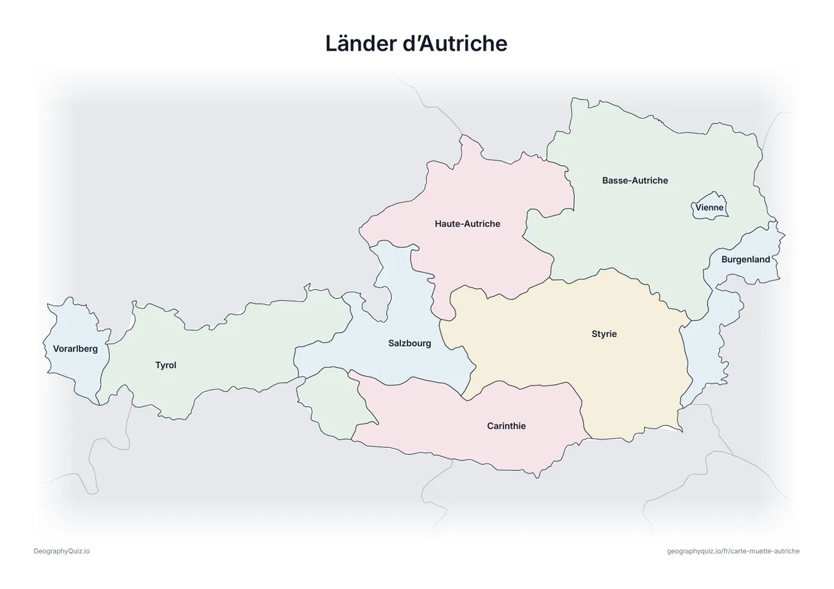 Aperçu de la fiche à imprimer « Länder d’Autriche »