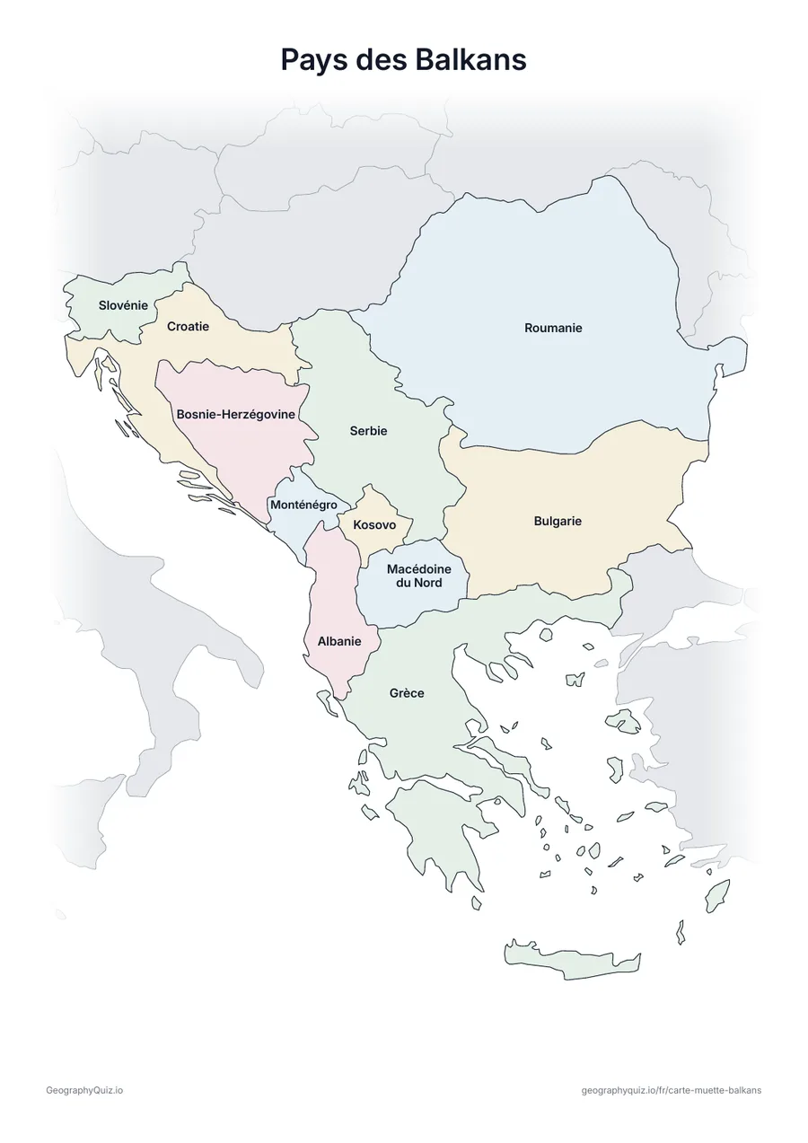 Aperçu de la fiche à imprimer « Pays des Balkans »