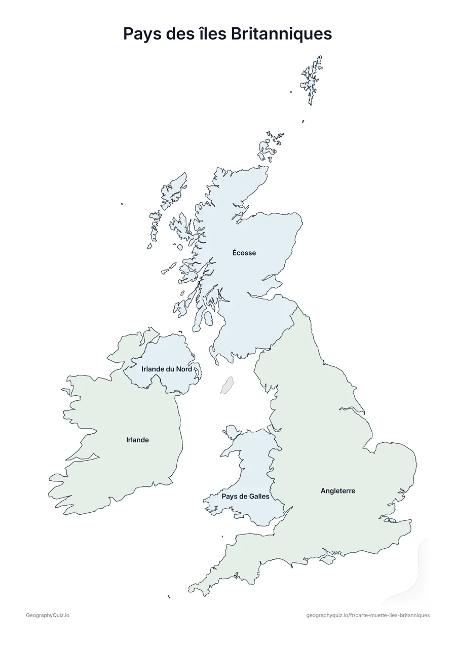 Aperçu de la fiche à imprimer « Pays des îles Britanniques »