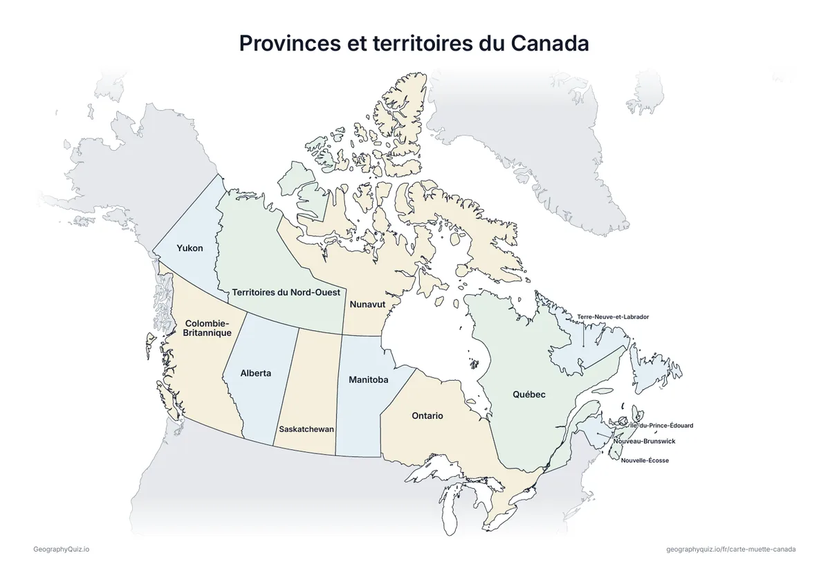 Aperçu de la fiche à imprimer « Provinces et territoires du Canada »