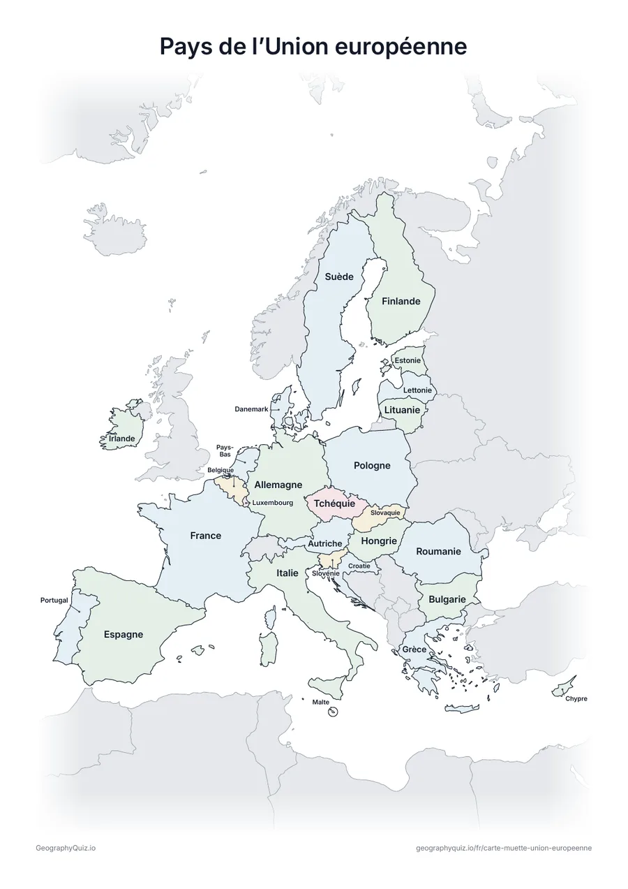 Aperçu de la fiche à imprimer « Pays de l’Union européenne »