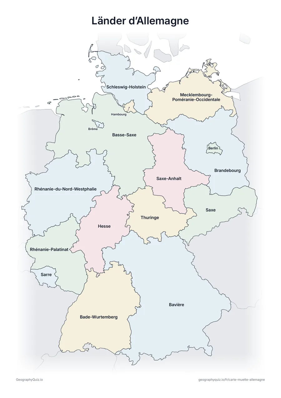 Aperçu de la fiche à imprimer « Länder d’Allemagne »
