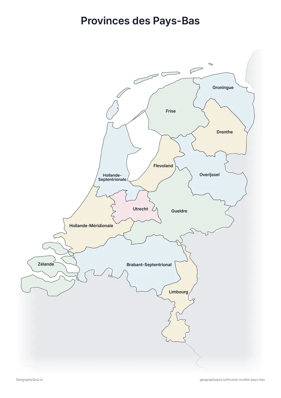 Aperçu de la fiche à imprimer « Provinces des Pays-Bas »