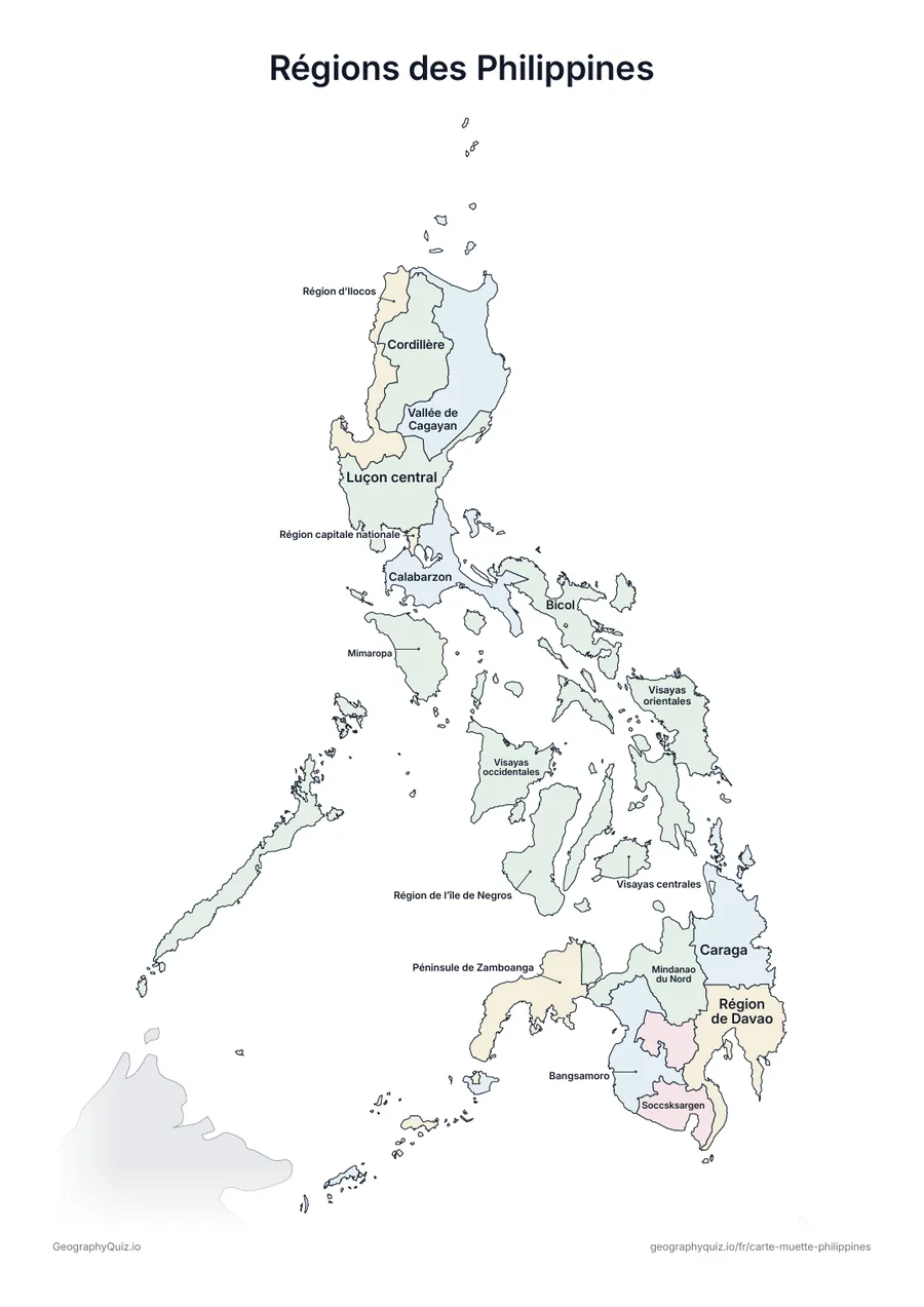 Aperçu de la fiche à imprimer « Régions des Philippines »