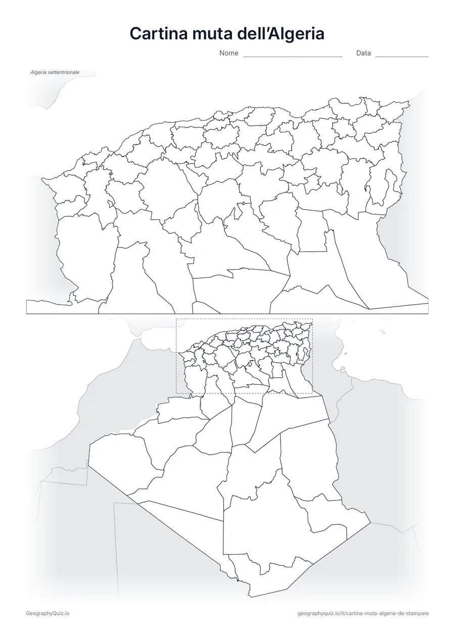 Anteprima della scheda: cartina muta – Algeria