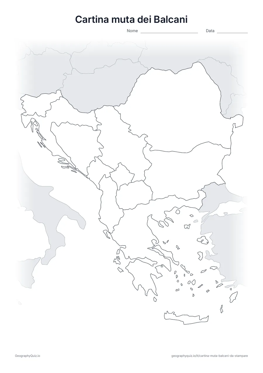 Anteprima della scheda: cartina muta – Balcani