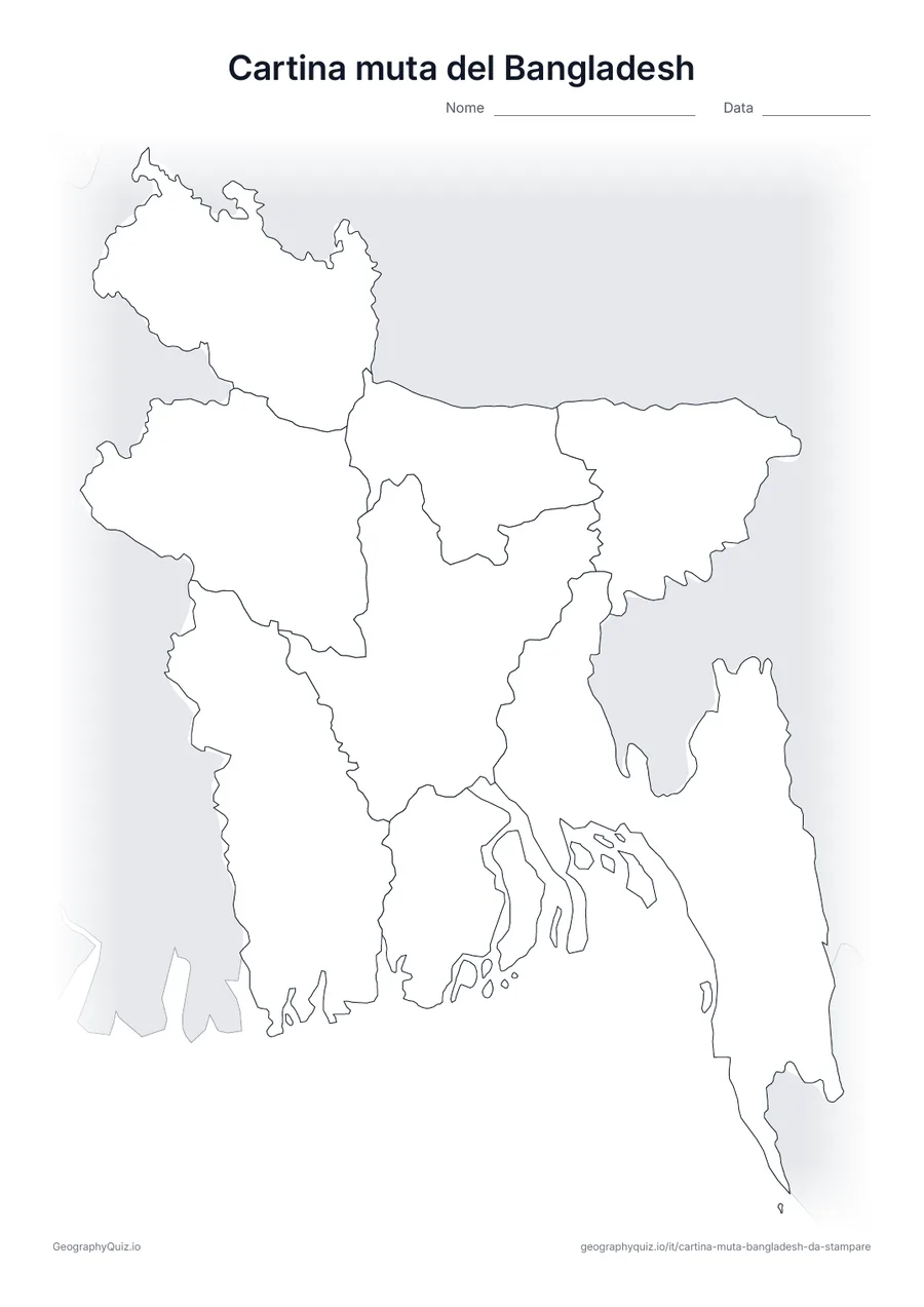 Anteprima della scheda: cartina muta – Bangladesh