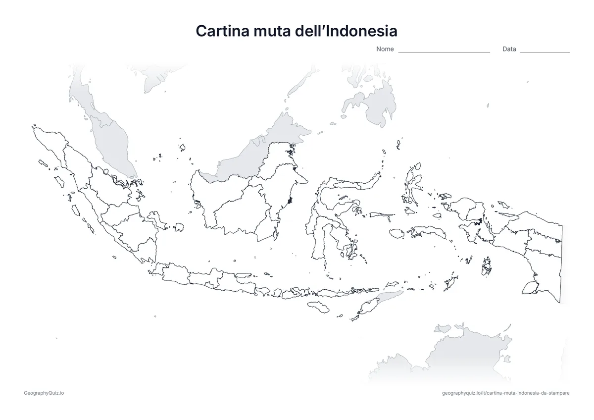 Anteprima della scheda: cartina muta – Indonesia