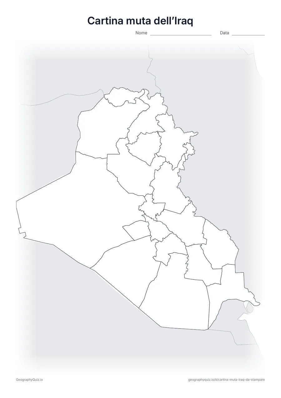 Anteprima della scheda: cartina muta – Iraq