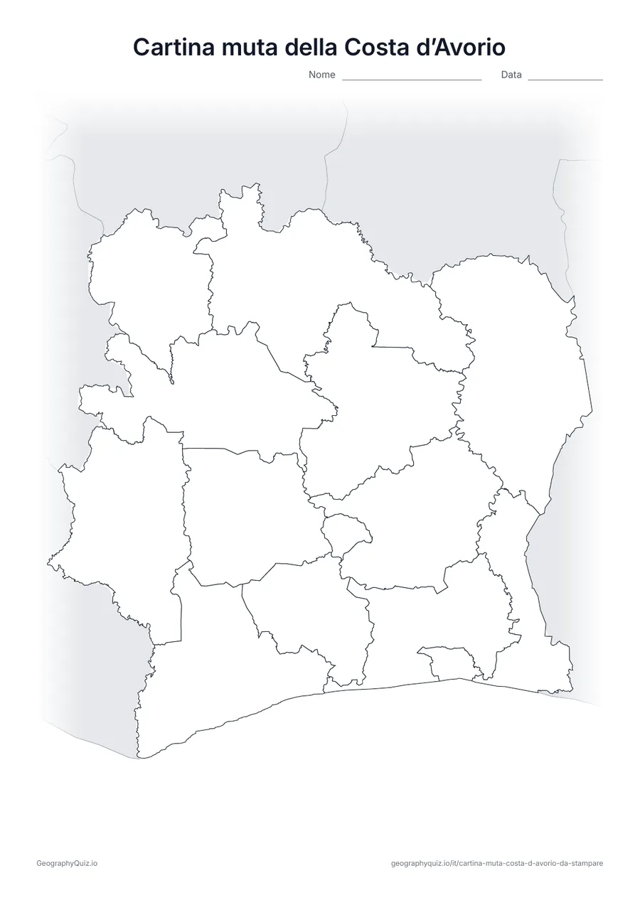 Anteprima della scheda: cartina muta – Costa d’Avorio