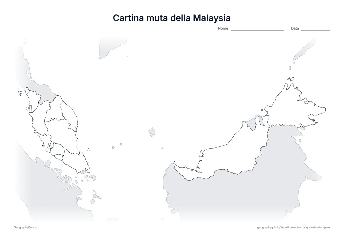 Anteprima della scheda: cartina muta – Malaysia