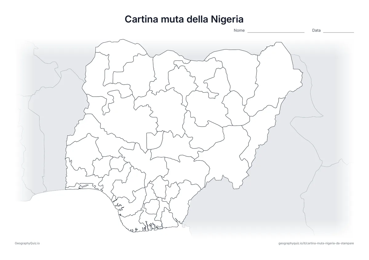 Anteprima della scheda: cartina muta – Nigeria