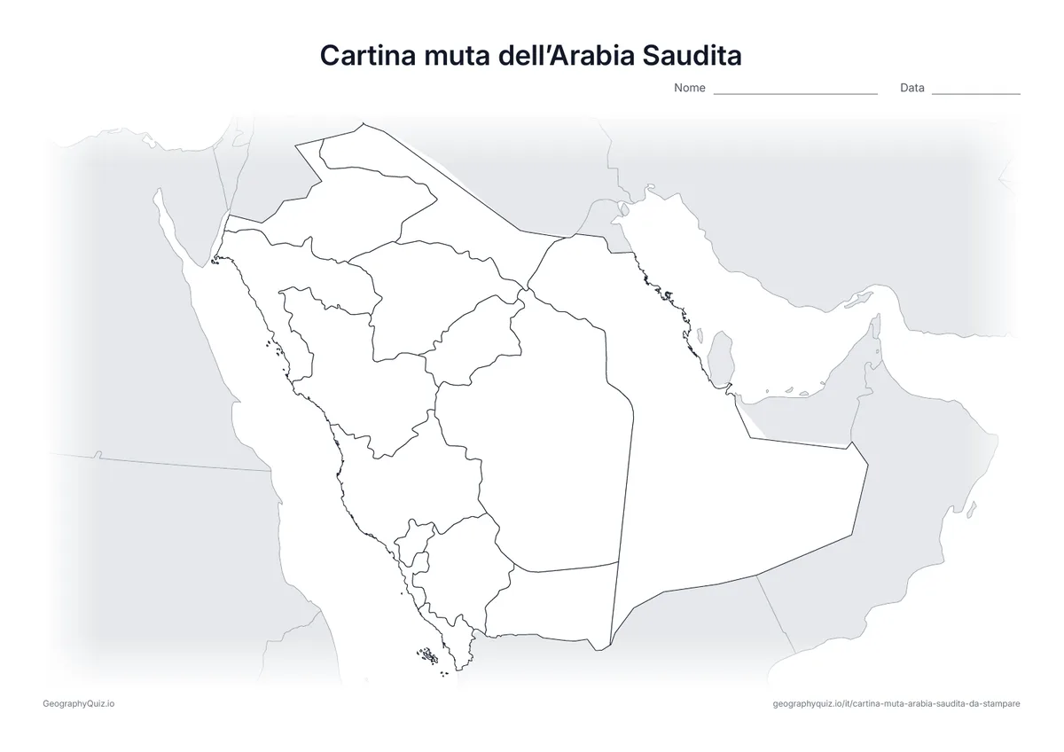 Anteprima della scheda: cartina muta – Arabia Saudita