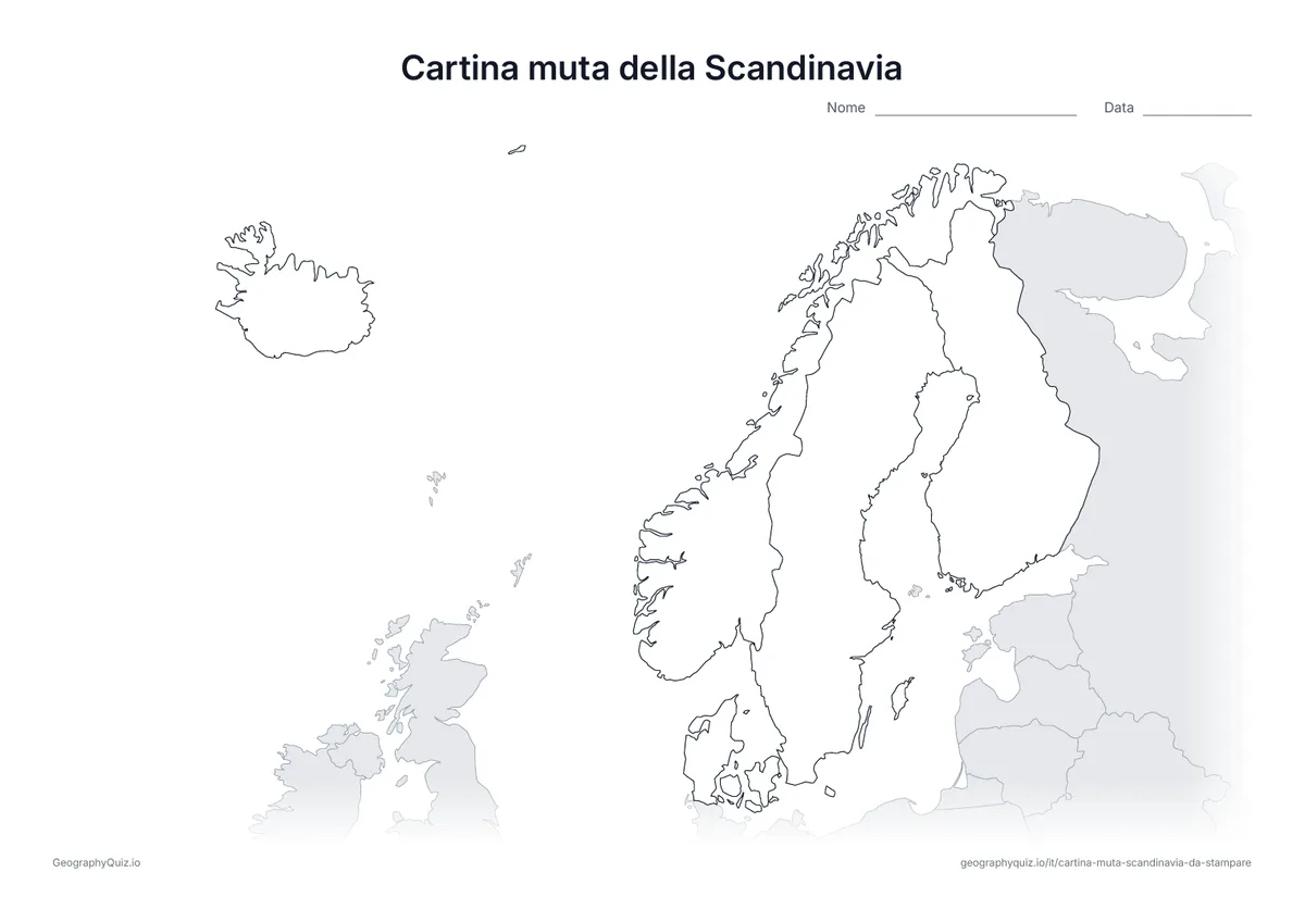 Anteprima della scheda: cartina muta – Scandinavia
