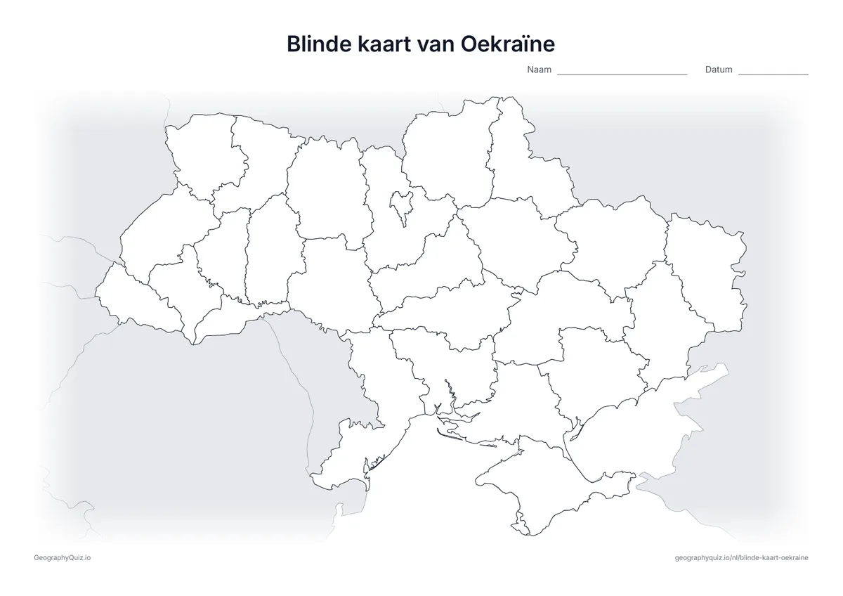 Voorbeeld van het werkblad: blinde kaart – Oekraïne