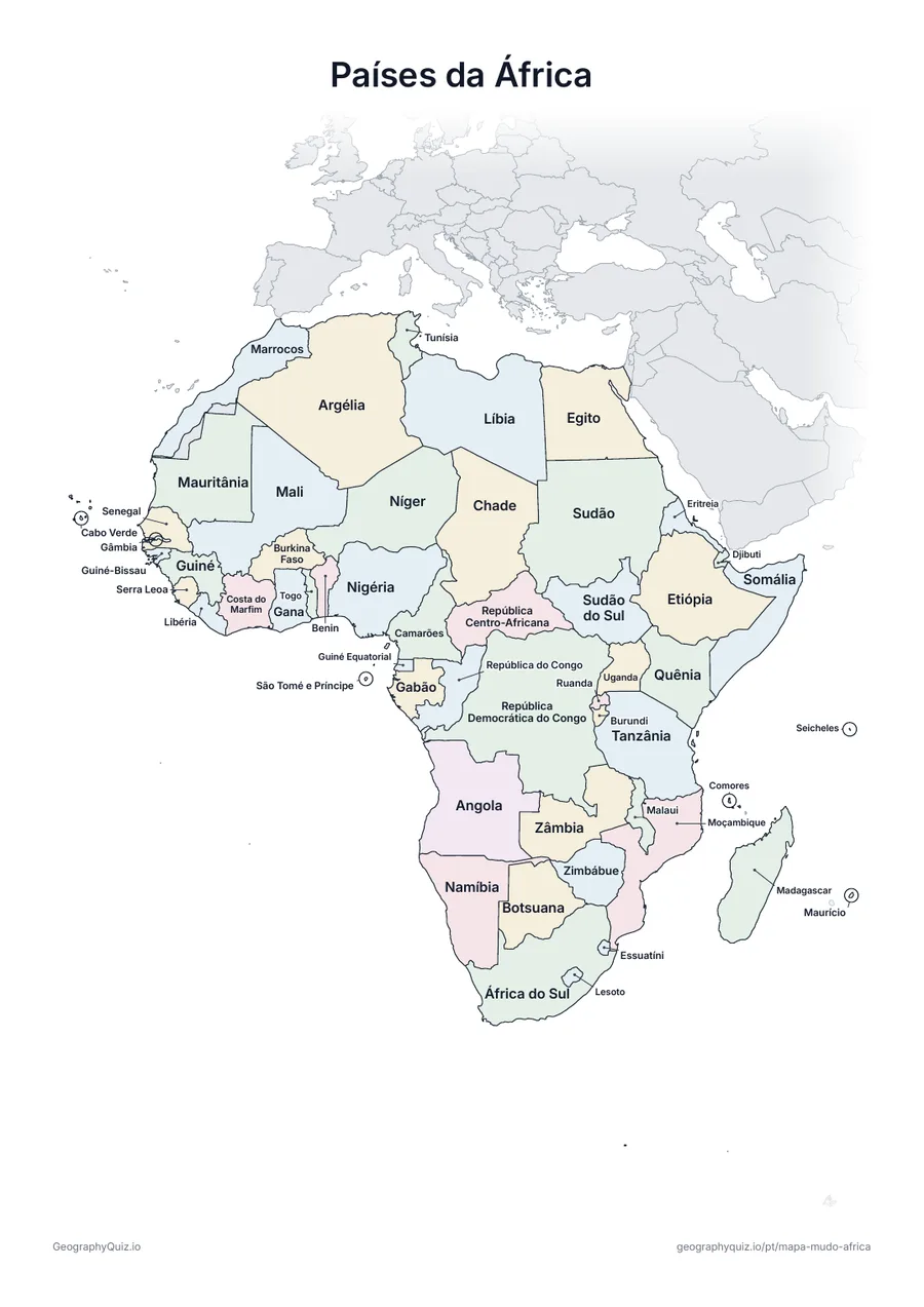 Prévia da atividade para imprimir: Países da África