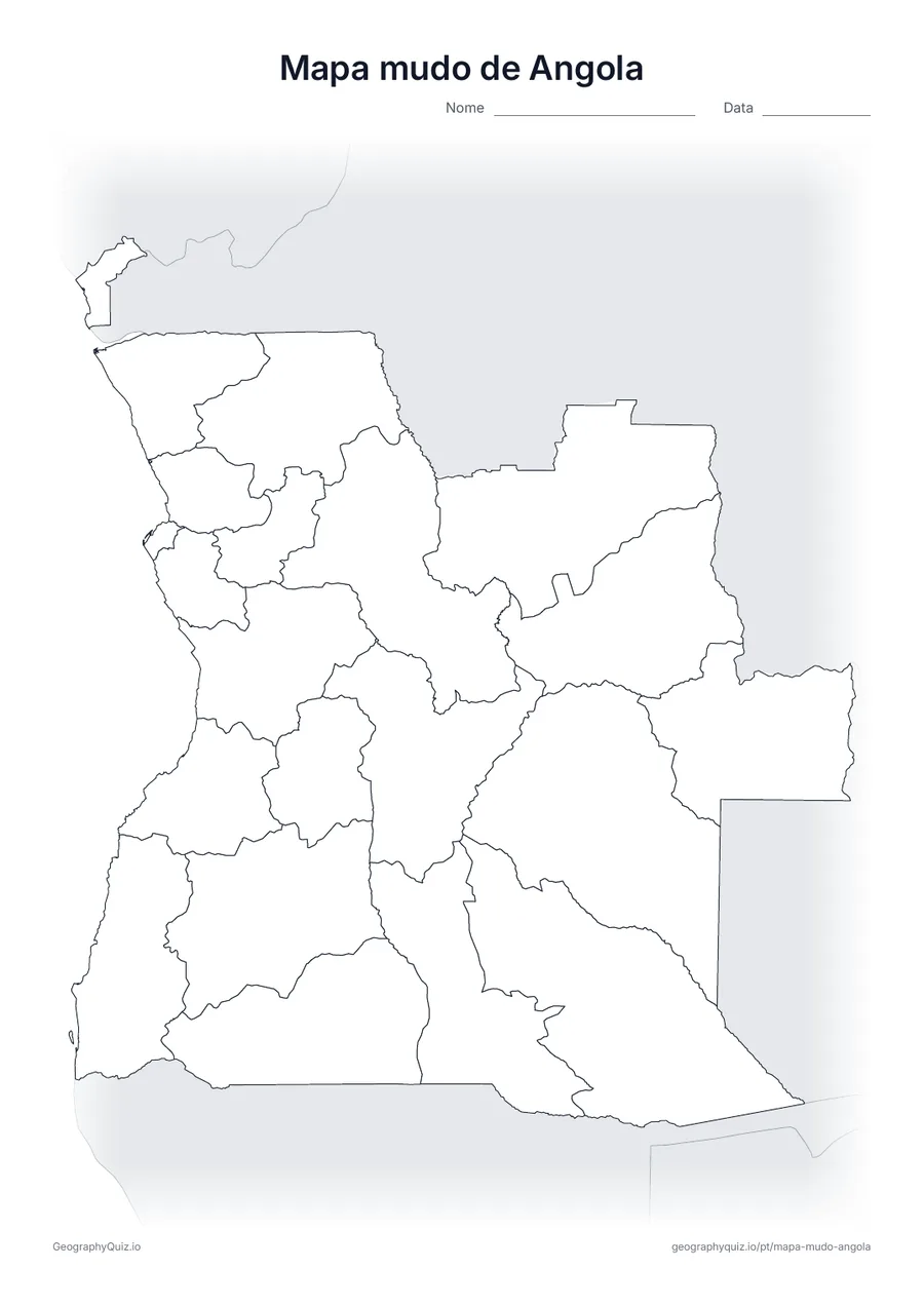 Prévia da atividade para imprimir: Mapa mudo de Angola